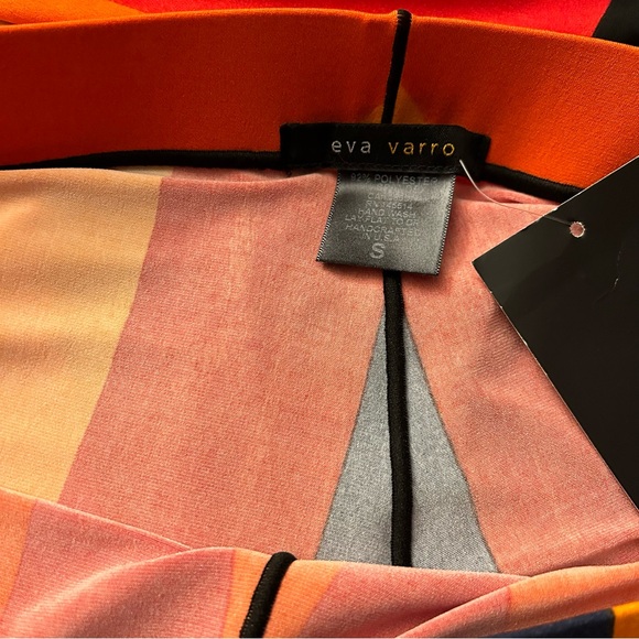 Eva Varro Knit Jersey Abstract Print Elastic Waist Wide Leg Pull-On Pants - Picture 11 of 14